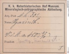 Etiketten zu Hyazinth (NHMW-MIN-Ah332)